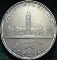 King George VI 1939 Royal Visit Commemorative Silver Dollar - Reverse
