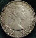 1958 Queen Elizabeth II Commemorative Dollar - obverse uncleaned coin.