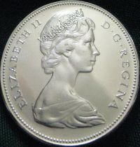 Queen Elizabeth II 1967 Canadian Silver Dollar - Obverse View