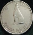 1967 Queen Elizabeth II Commemorative Half Dollar - reverse cleaned coin.