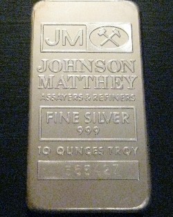 Johnson Matthey 10 Ounce Silver Bar