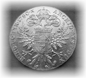 Reverse of Maria Theresa Taler Silver Bullion Coin.