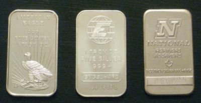 1 ounce silver bullion bars.